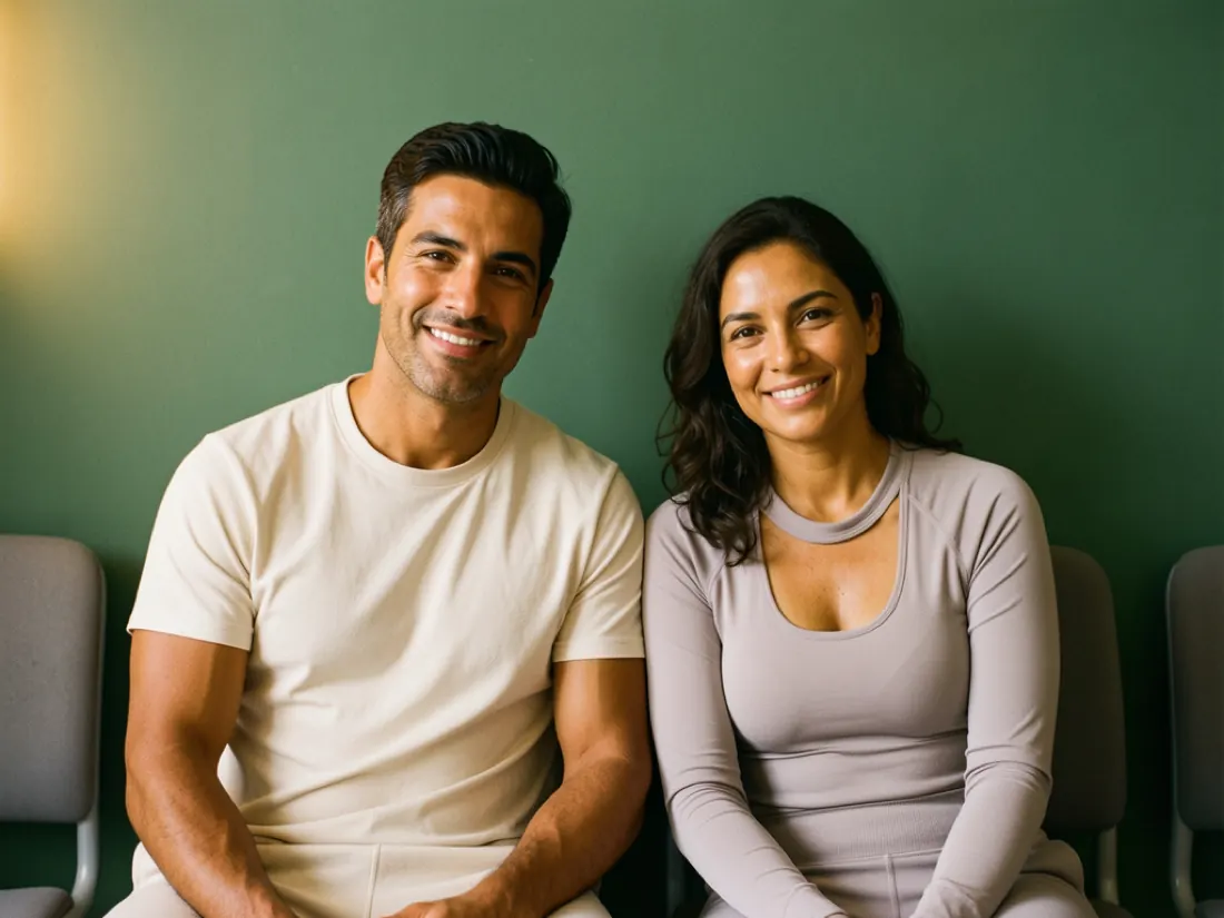 Couple at Sol y Vida clinic — waiting area